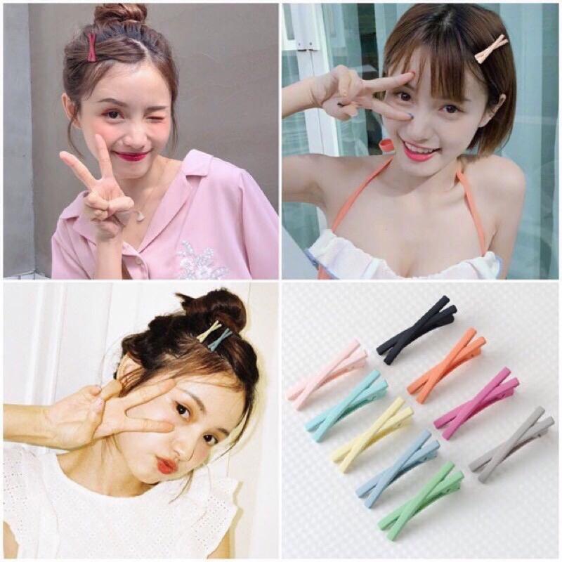 Kẹp tóc nhựa phong cách hàn quốc chữ X sắc màu