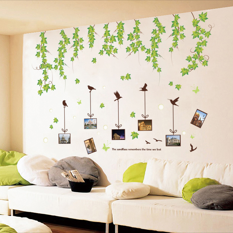 Decal dán tường Mẫu Khung tranh và xe đạp ,có sẵn keo chỉ cần bóc dán