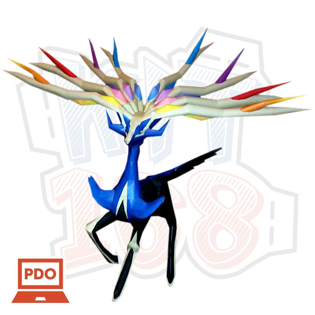 Mô hình giấy Pokémon Xerneas - In mực thường - Giấy Couche A4 160