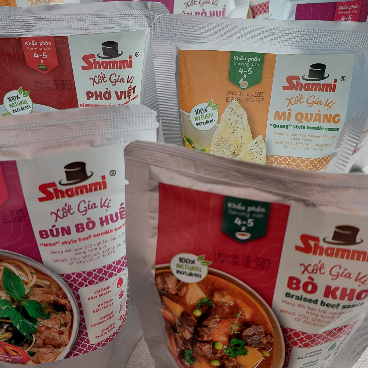 Xốt gia vị phở Việt Shammi gói 200g, xốt phở bò, phở gà hoàn chỉnh không hương liệu(Đạt chuẩn US/UK)