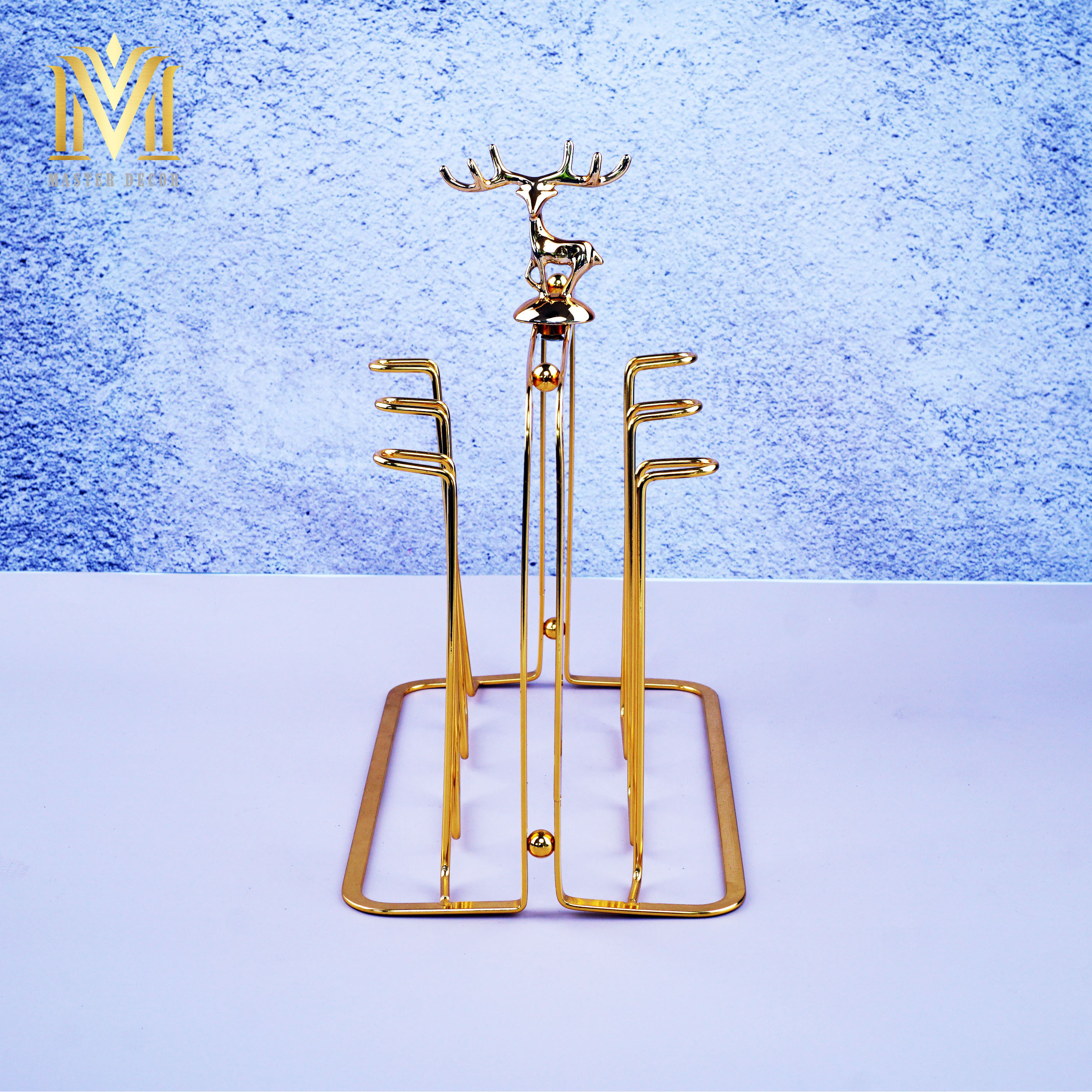 GIÁ TREO CỐC KIM LOẠI MẠ VÀNG HÌNH HƯƠU JH56