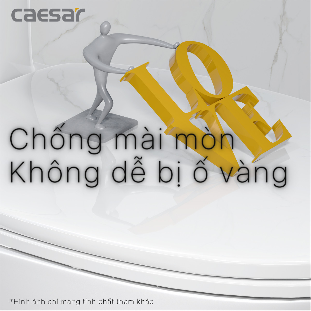 Nắp Bàn Cầu CAESAR Nhựa Cao Cấp  MU234 - Nắp rơi êm