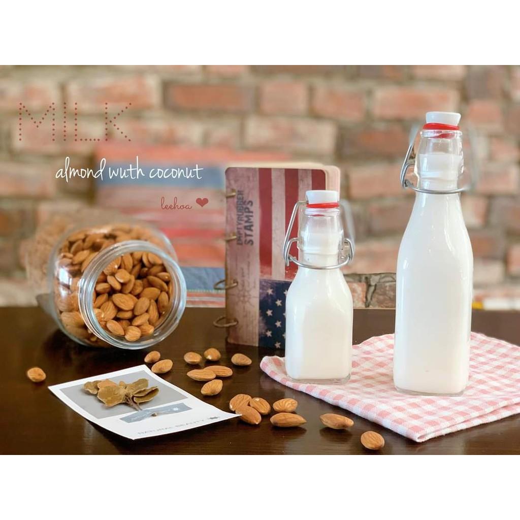 Chai thủy tinh vuông nắp cài Swing 1 lít - 500ml - 250ml - 125ml Bormioli Rocco- Hàng nhập khẩu