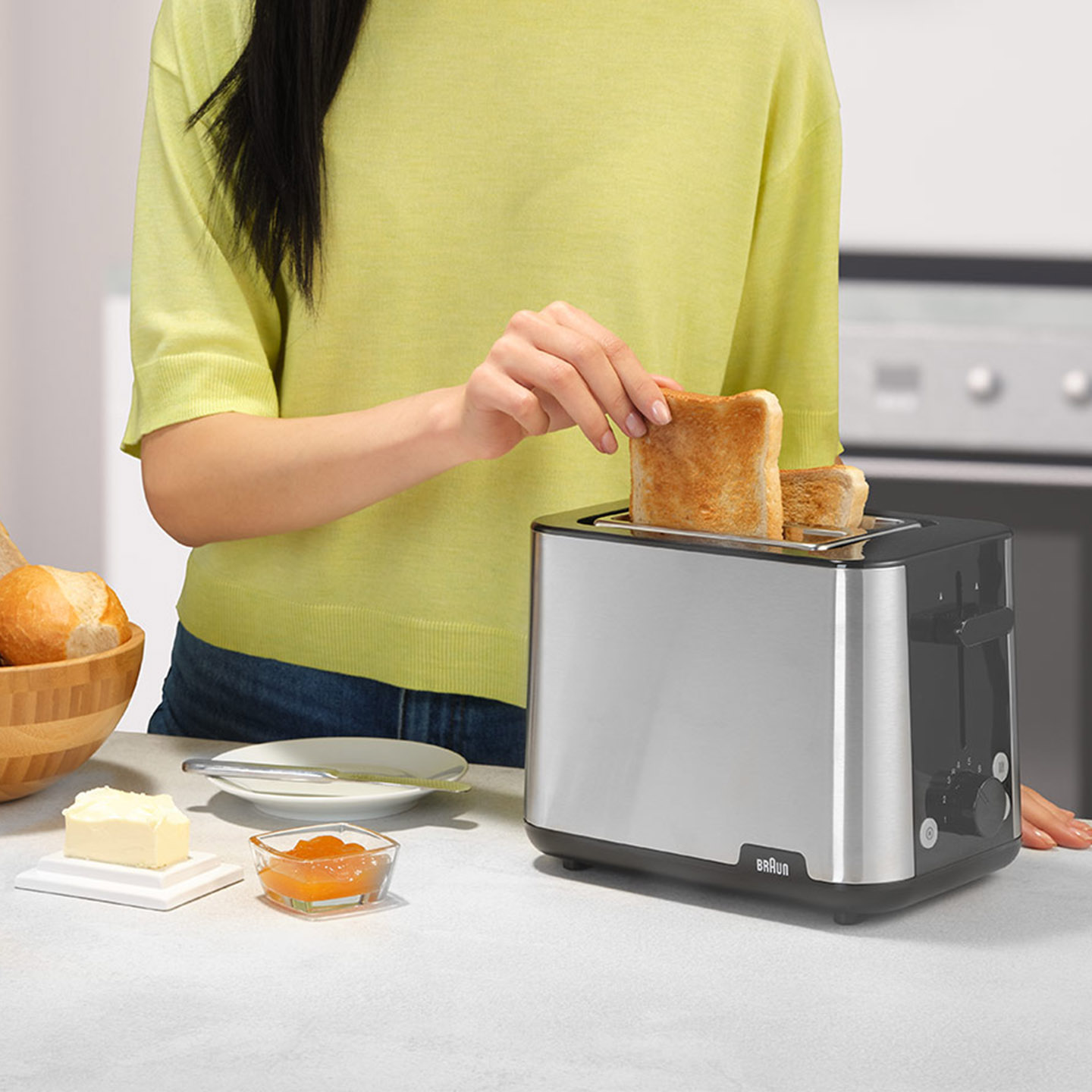 Máy nướng bánh mì Braun HT1510BK-Hàng chính hãng