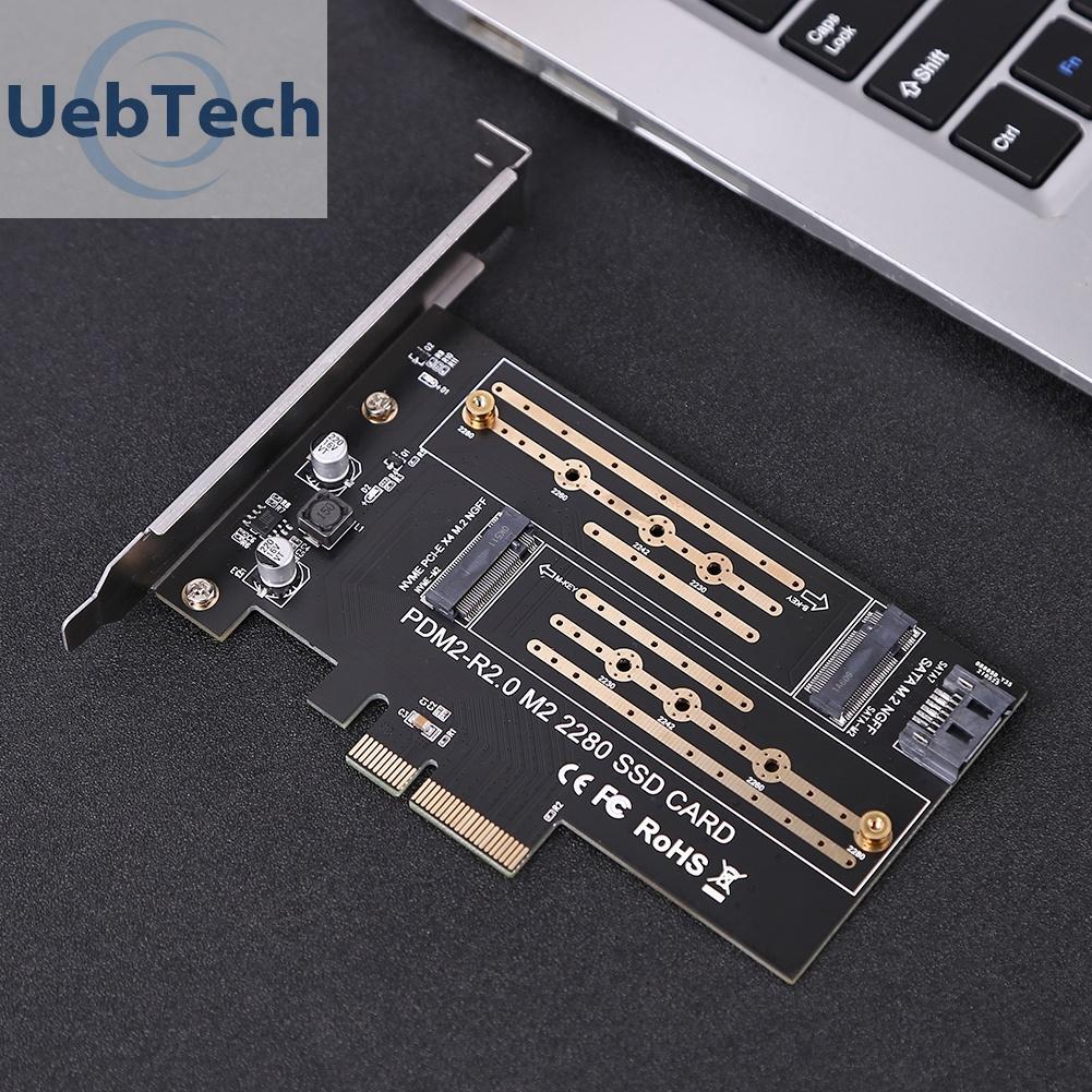 Thẻ chuyển đổi mở rộng Uebtech M.2 NVME sang PCIE SSD sang PCI-E 3.0 X4 SATA