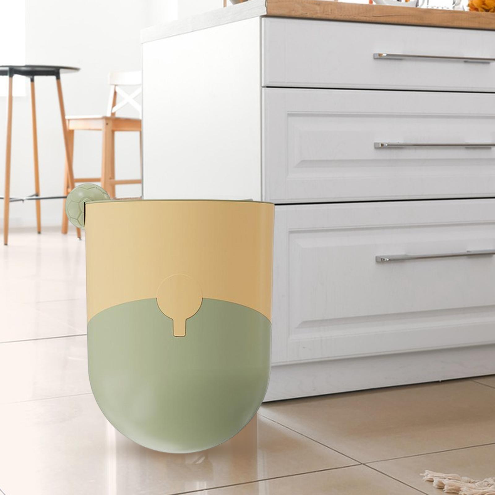 Round Wastebasket Bicolor 8L Garbage Bucket for Cars Patio Bathroom Yellow