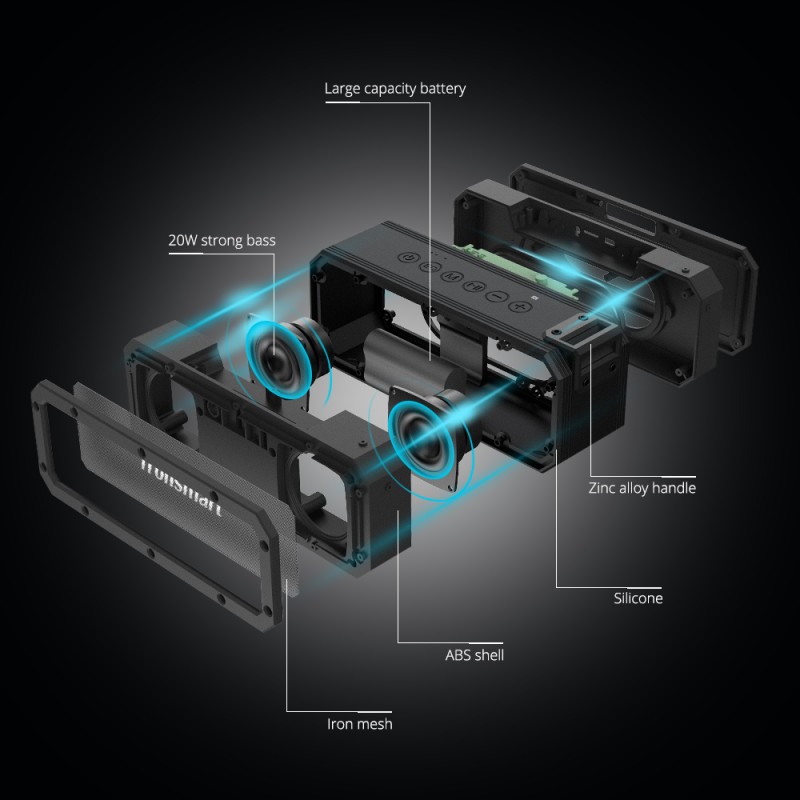 Loa di động Bluetooth chống nước IPX7 40W Tronsmart Element Force+ - hàng chính hãng