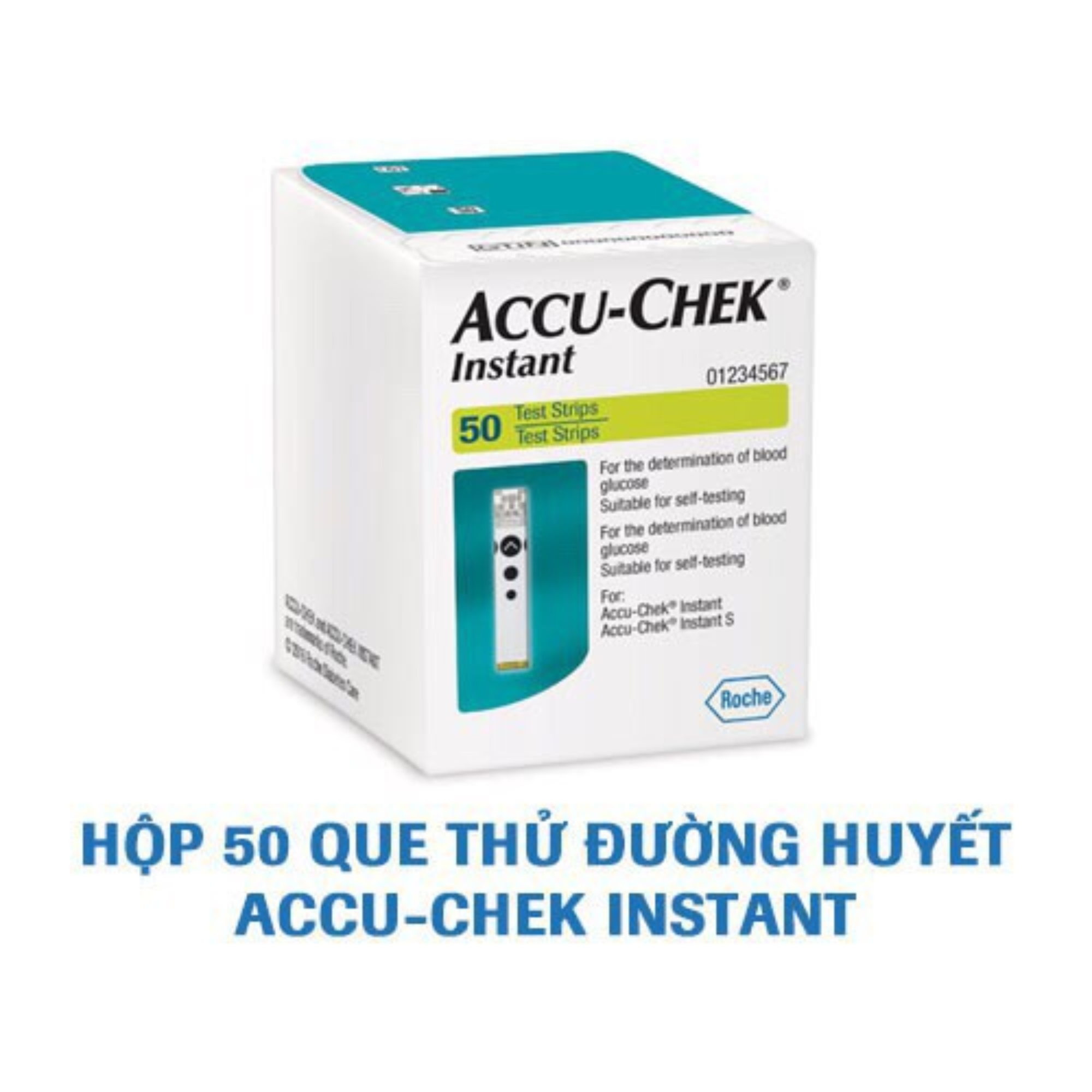 Hộp 50 Que thử đường huyết Accu-Chek Instant, Roche, NK chính ngạch, tem niêm phong, Nhãn phụ TV