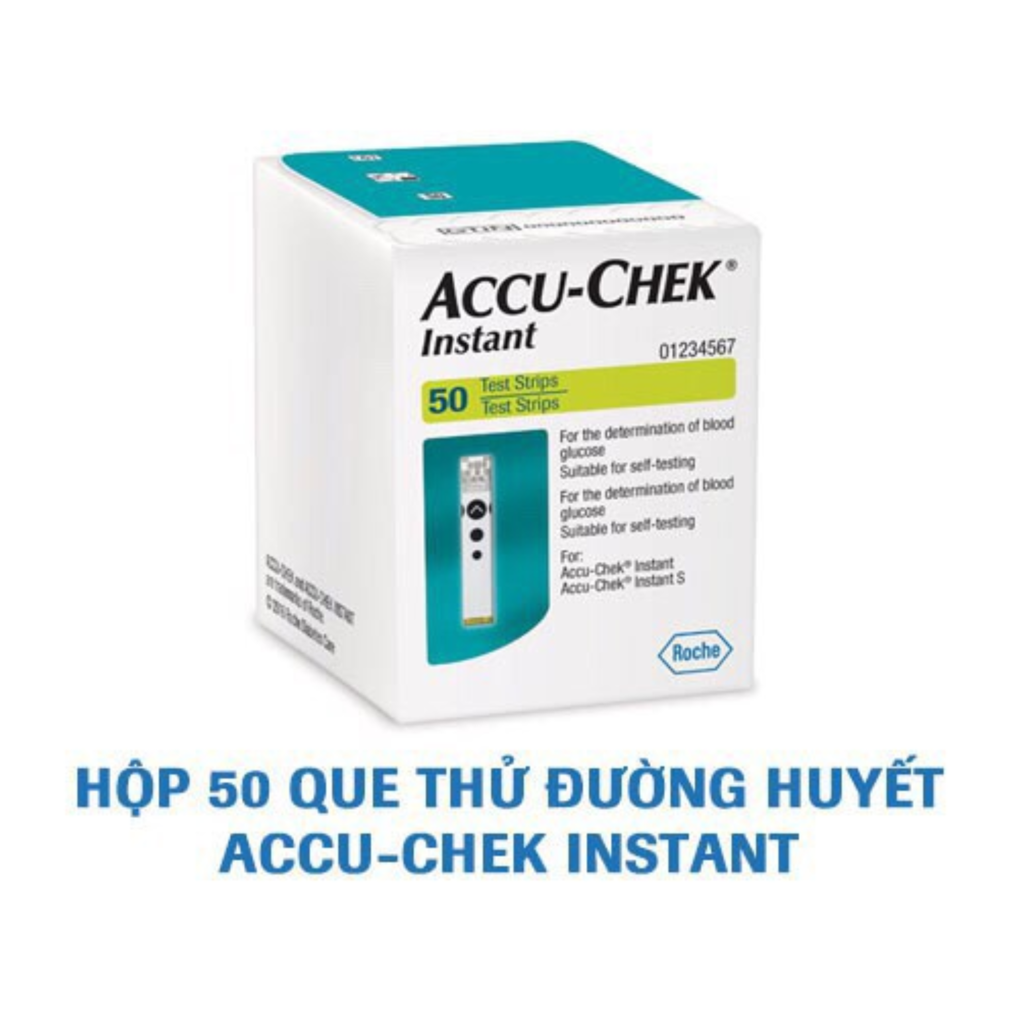 [Chính hãng, SX tại Mỹ] Combo 50 que thử đường huyết Accu-Chek Instant và 50 kim dẹt, NK chính ngạch, tem niêm phong