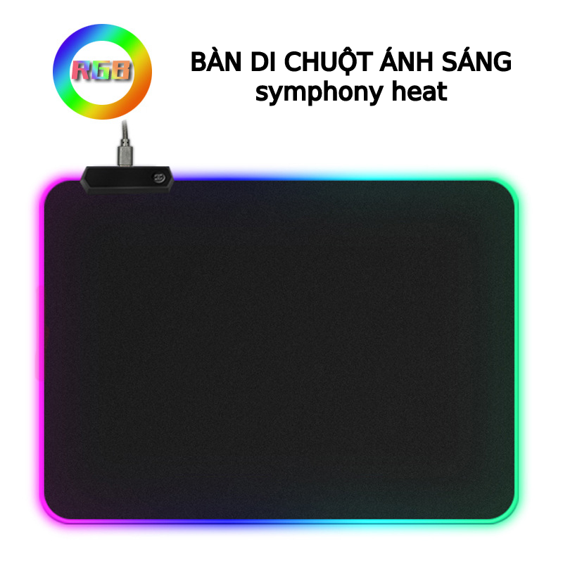 Tấm lót chuột viền LED RGB tích hợp sạc không dây 10W khổ lớn , Pad chuột Gaming viền LED giá tốt chống nước