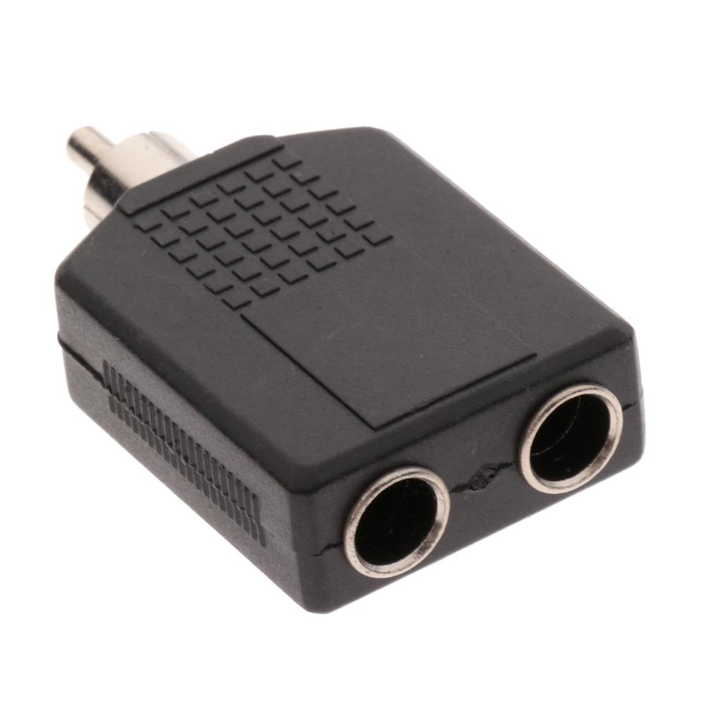 RCA Splitter AV Audio Video Converter 1Male to 2Female Cable Adapter Black
