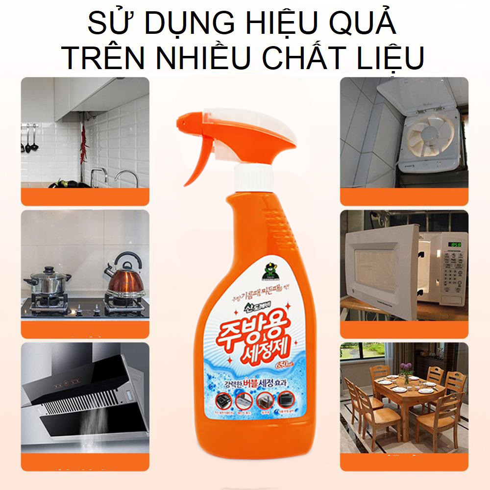 Tẩy dầu mỡ, tẩy nhà bếp, tẩy hút mùi, bếp gas, bếp từ, đáy xoong, đáy chảo Kitchen Cleaning Hàn Quốc 650ml