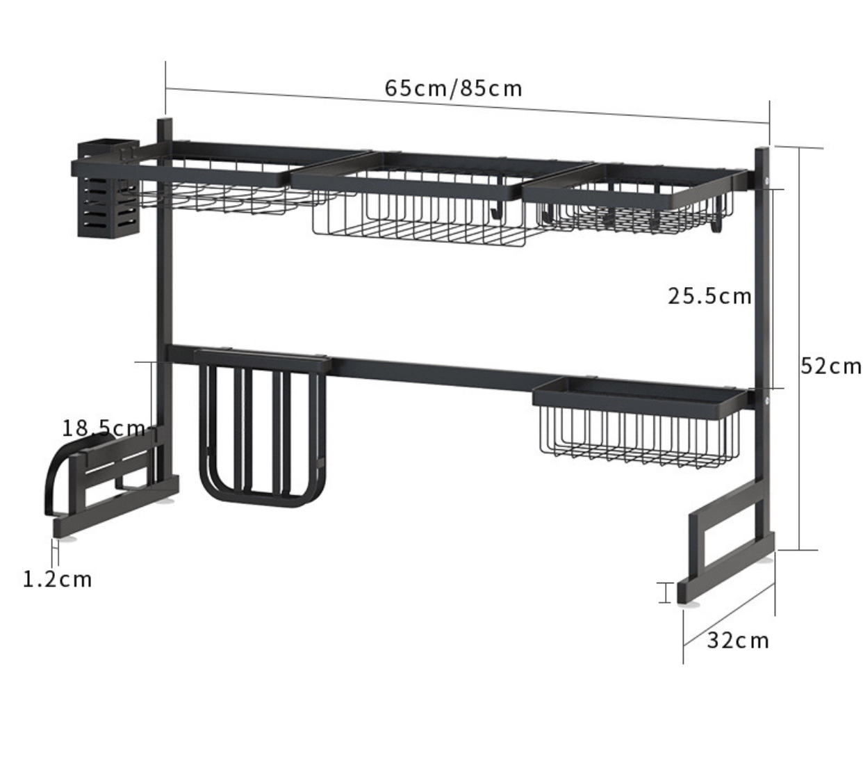 Kệ chén đa năng, giá để bát đũa tiện lợi loại 1 bồn rửa 65cm