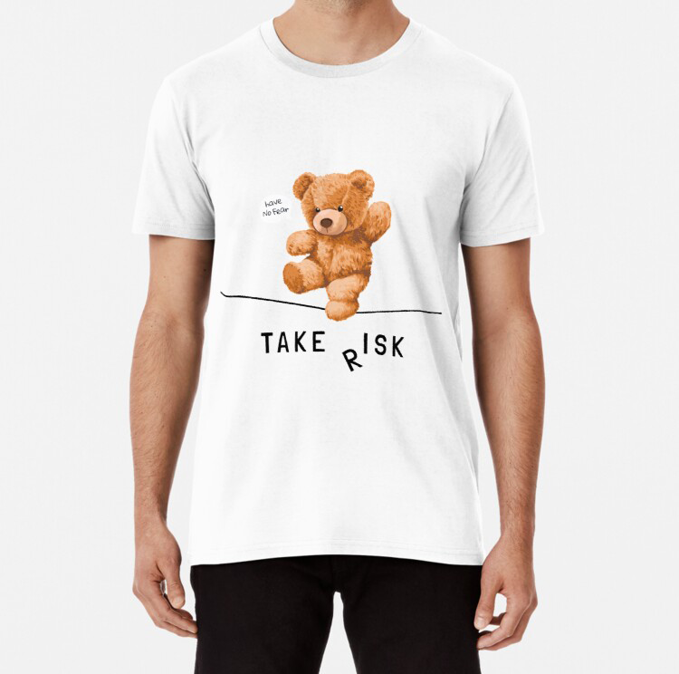 Áo Thun Premium Nam Nữ hình GẤU Bear Toy Take Risk, Unisex Form rộng 100% Cotton Co Giãn 4 Chiều Thoáng Mát