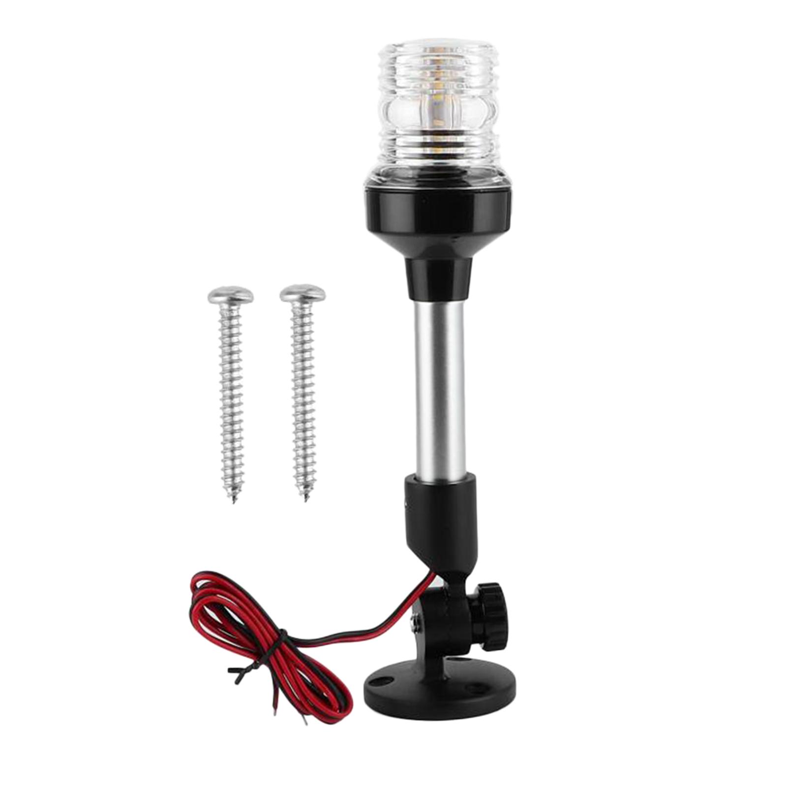 White LED Fold Down Boat Stern Light Boat Anchor Light for Pontoon and Fishing Boat