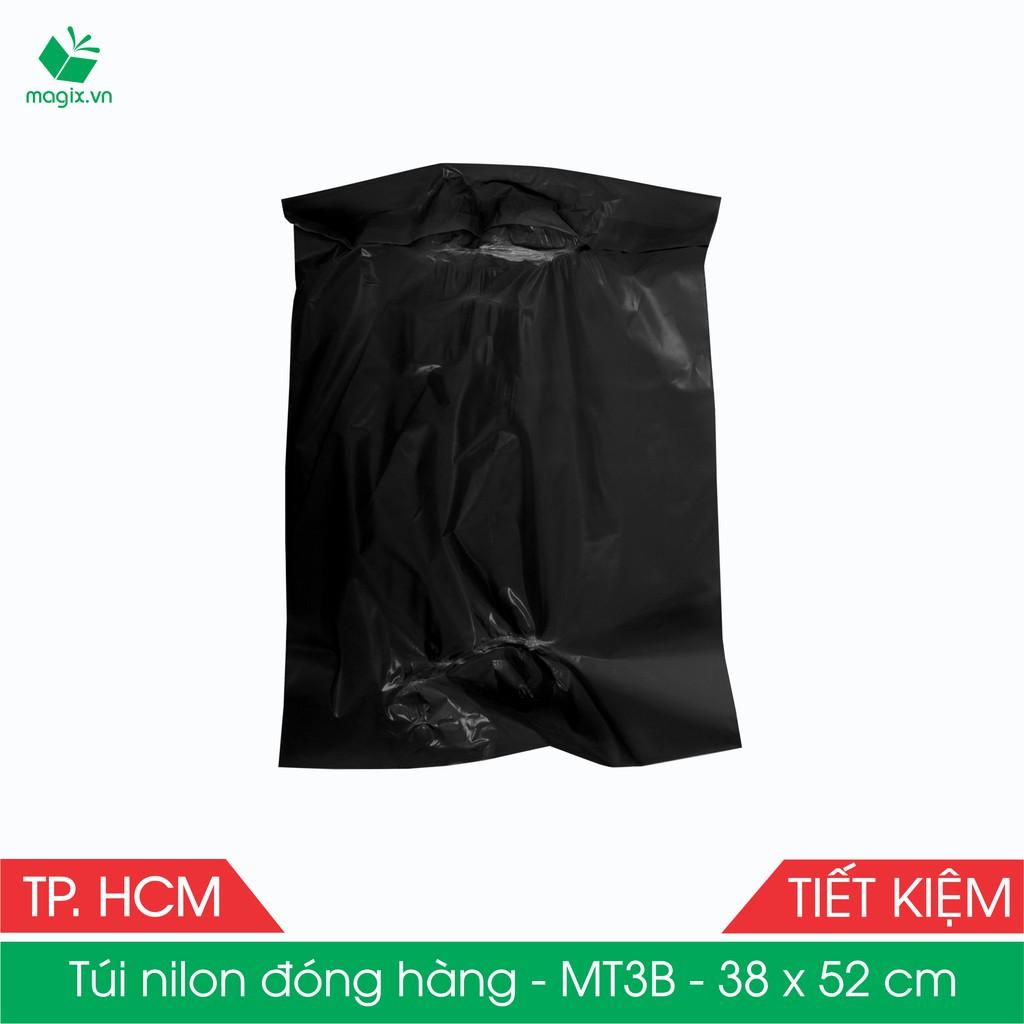 MT3B - 38x52 cm - Túi nilon TIẾT KIỆM gói hàng - 300 túi niêm phong đóng hàng màu ĐEN