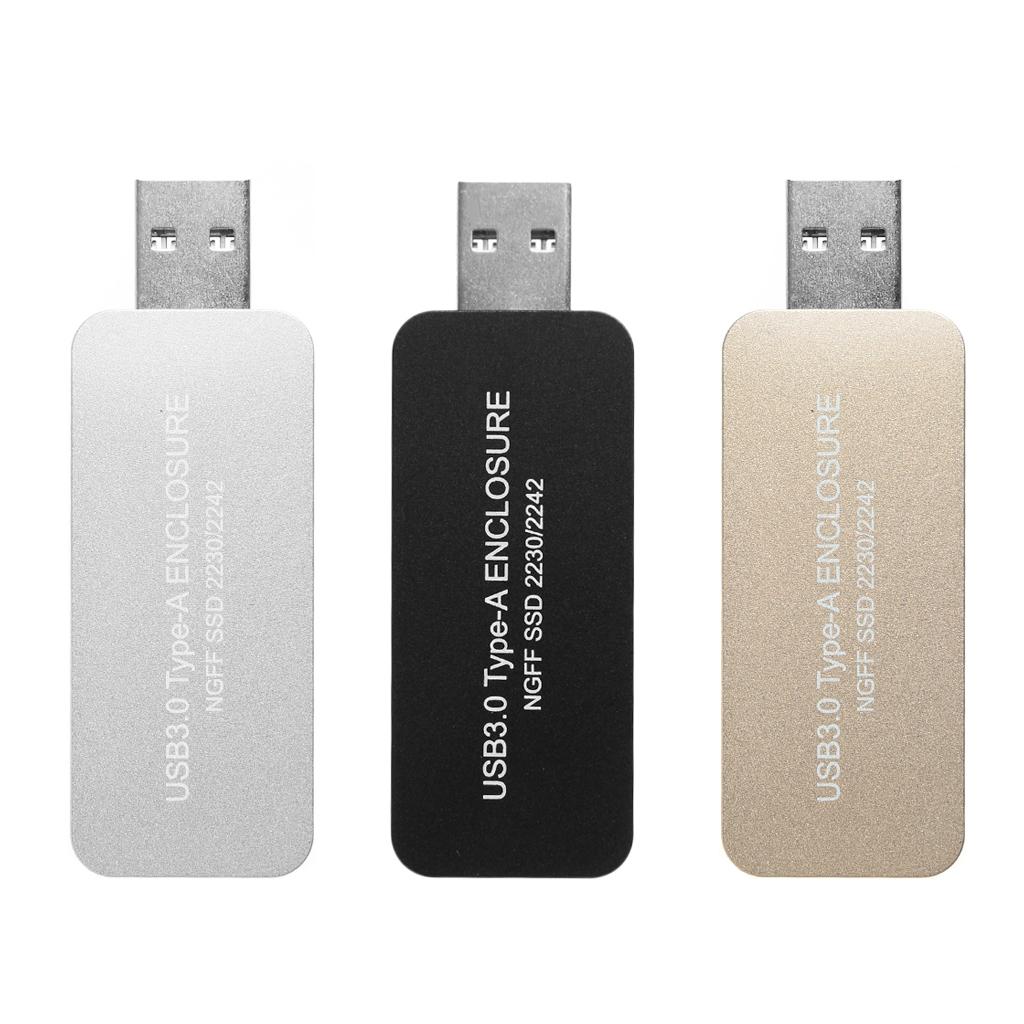 USB3.0 to M.2 NGFF B Key SSD 2230 2242 SSD Adapter Card Enclosure Box Silver