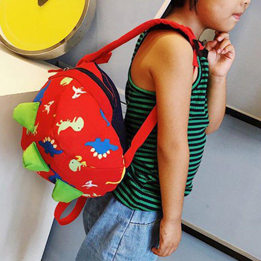 Trẻ Em Hoạt Hình Khủng Long In Hình Ba Lô Chống Mất Dây Nịt Trẻ Em Nhẹ Đôi Dây Kéo Khóa Ba Lô Đi Học