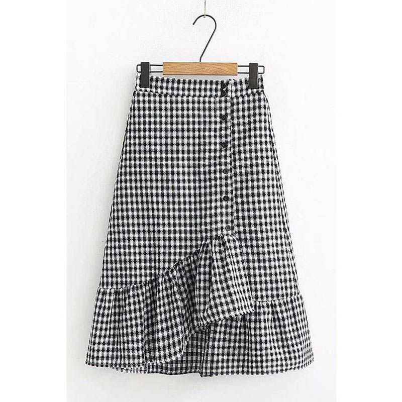 váy xoè caro nhiều lớp lệch tà Nhà Kho Liti