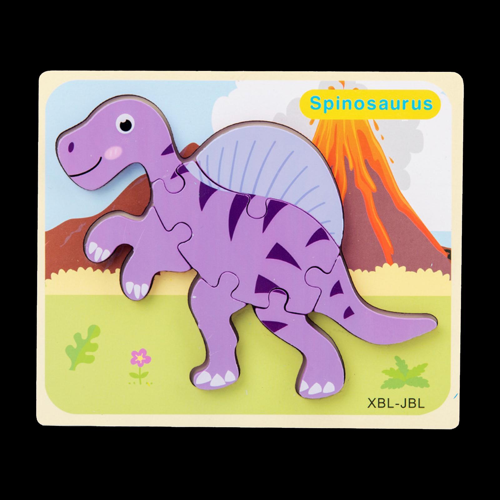 Wooden Dinosaur Puzzles for 1 2 3 Year Old Kids Educational Toys