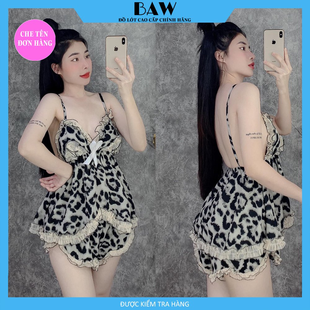 Bộ Đồ Ngủ Nữ Lụa Satin Có Mút Ngực Phối Ren Cao Cấp, Bộ Đồ Ngủ Nữ, Bộ Đồ Ngủ Nữ 2 Dây, Đồ Ngủ Gợi Cảm, Đồ Ngủ Sexy, Đồ Ngủ Lụa Mặc Nhà 2 Dây Phối Ren Sexy Quyến Rũ Thương Hiệu Baw Mã Dn30 Hình Thật Shop Tự Chụp - Xám Đen - One Size 40 - 60Kg