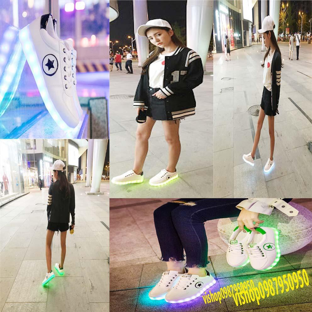 Giày phát sáng ngôi sao -chế độ sáng 7 màu cực đẹp phong cách Hàn Quốc lỗ nghỉ bán