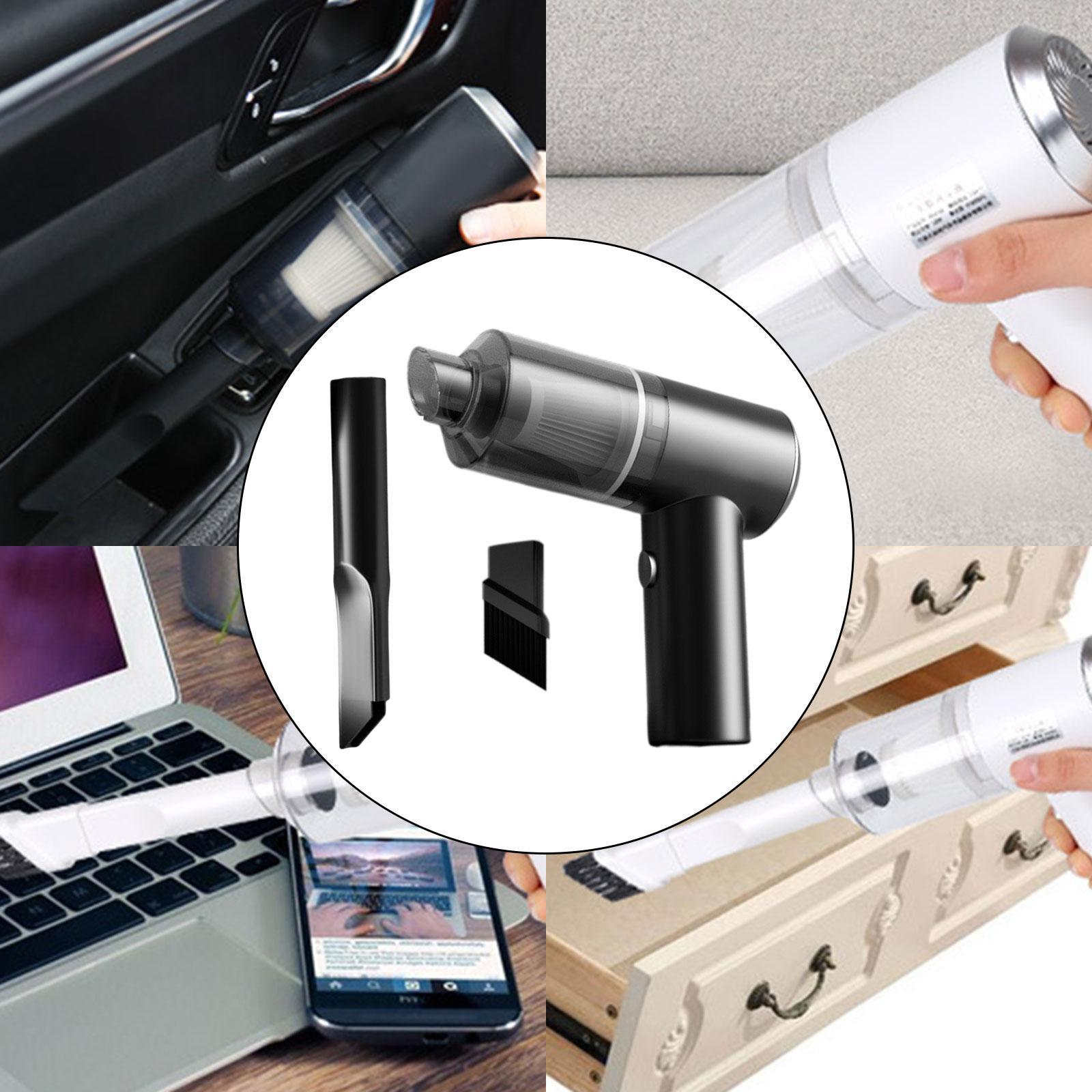 Mini Cordless Handheld Vacuum Cleaner with LED Light Detachable Black