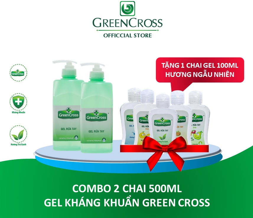 GEL RỬA TAY KHÁNG KHUẨN GREEN CROSS - CHAI 500ML