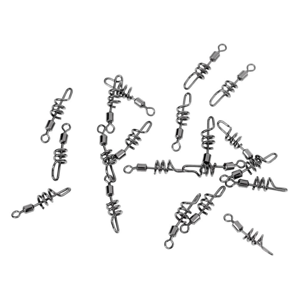 20 Pieces Fishing Swivel Snap Corkscrew Swivels Swirl Connector with Rolling Swivel Saltwater 16mm-27mm