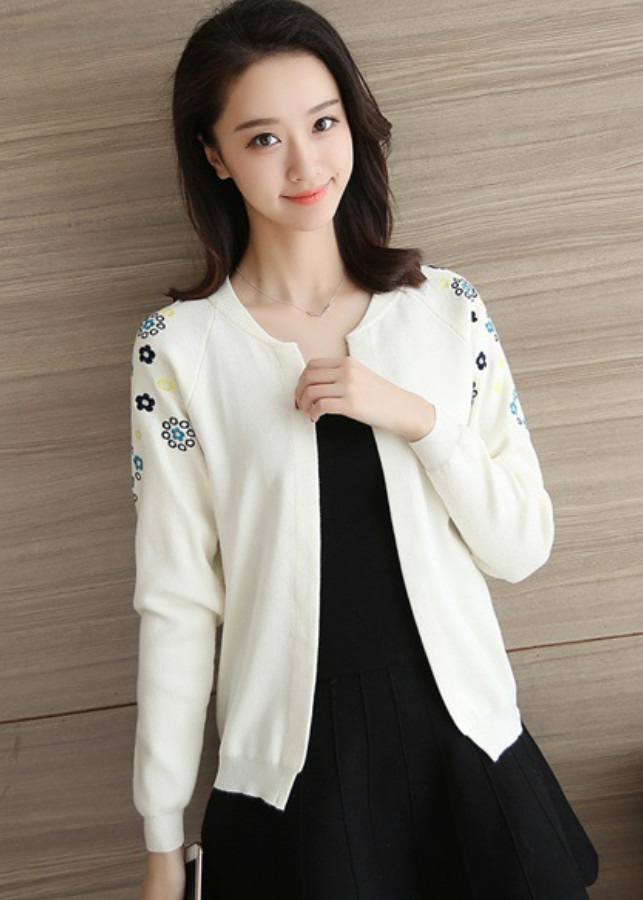 Áo Len Nữ Cardigan Áo Khoác Len Kiểu Hàn Quốc Thêu Hoa ALN020 MayHomes Thời Trang Thu Đông