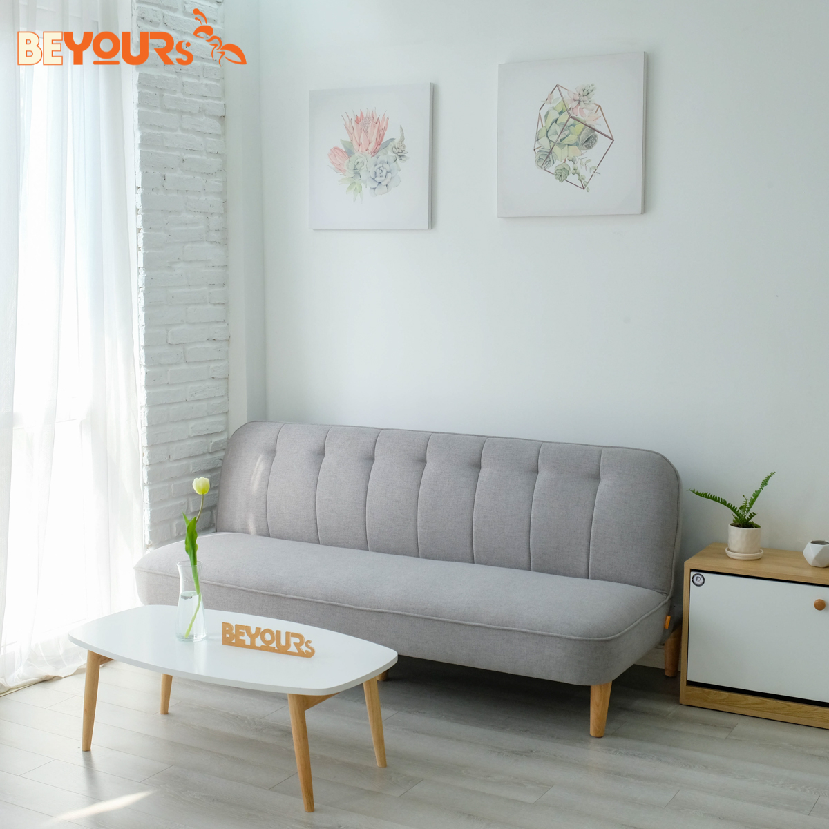 Ghế Sofa Giường Vải Thông Minh BEYOURs Bumbee Sofa Bed Đa Năng Nội Thất Phòng Khách - Xám