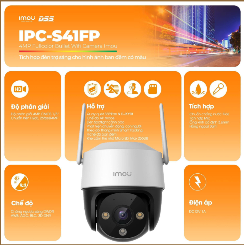 CAMERA IMOU IPC-S41FP PHÁT HIỆN NGƯỜI-hàng chính hãng