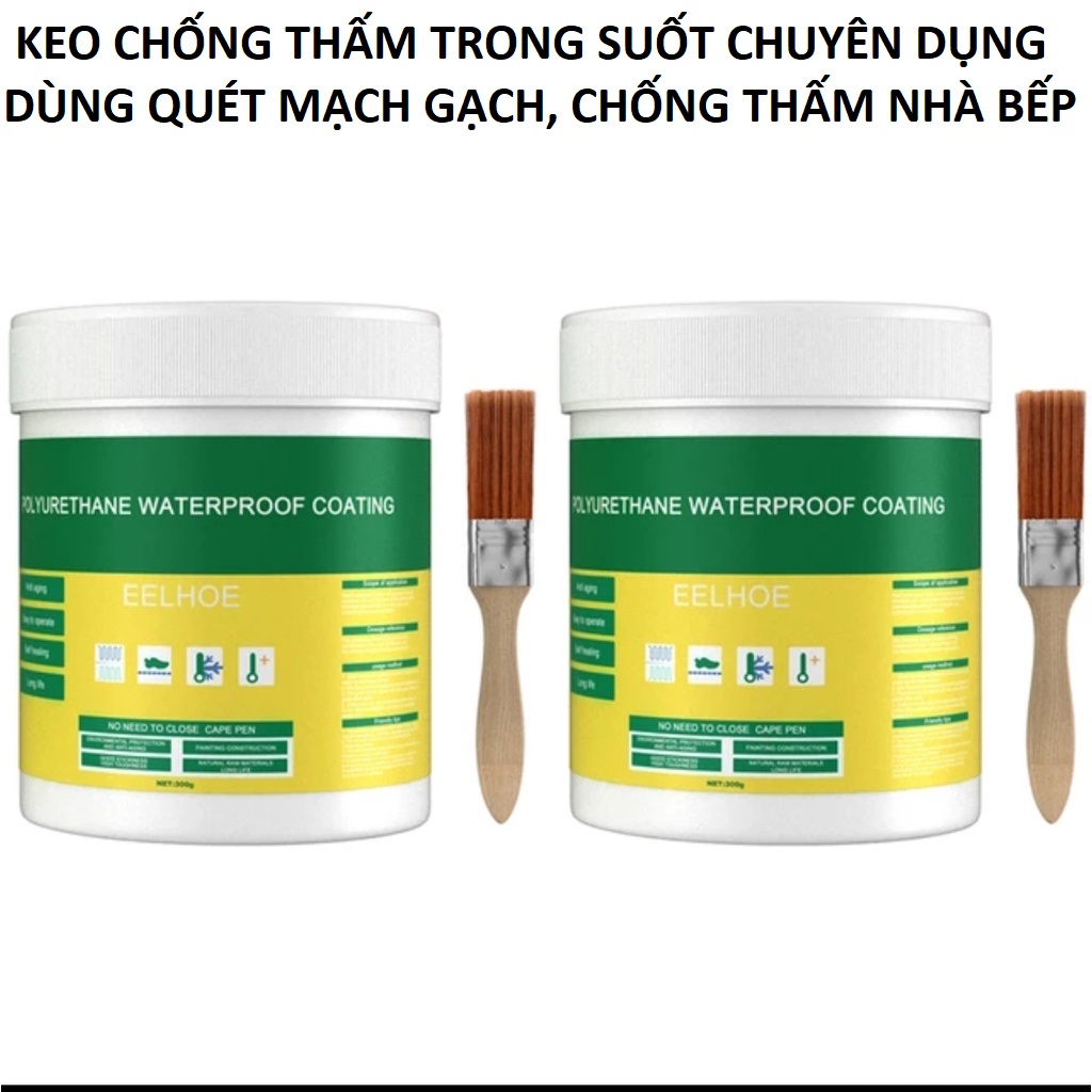 Keo dán trong suốt sửa chữa vết nứt trên bề mặt , mạch gạch chống thấm nước Redkeev kèm cọ cao câp