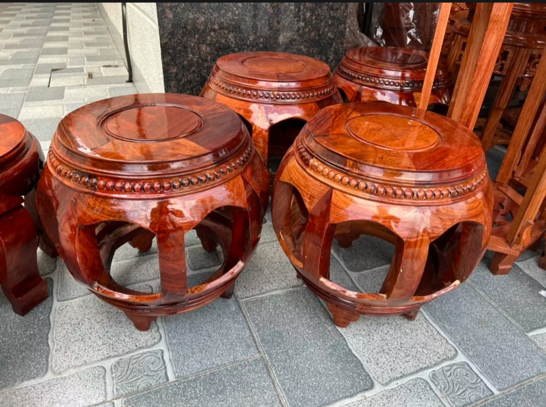 Đôn trống gỗ hương cao 42cm mặt 28 cm