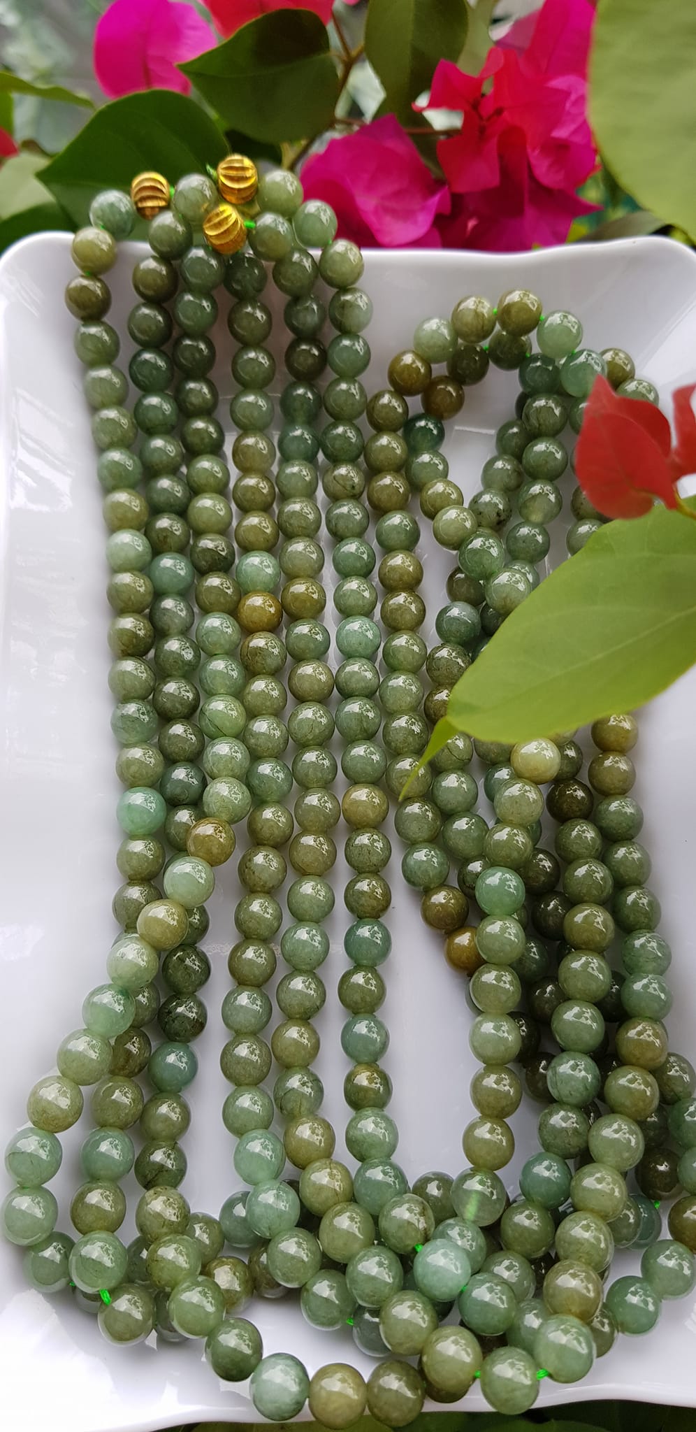 Vòng Chuỗi đeo Cổ hay niệm 108 hạt charm bi kiểu màu vàng Đá cẩm thạch tự nhiên Chuỗi cổ hạt size 7mm xanh ngọc dầu bóng mượt đẹp nữ đeo cổ nhẹ nhàng mát của đá tự nhiên tâm bình yên Món quà tặng Mẹ và người thân ý nghĩa và cho chính bản thân mình ạ