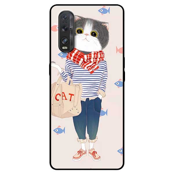 Ốp lưng dành cho Oppo Find X2 mẫu Người Mèo