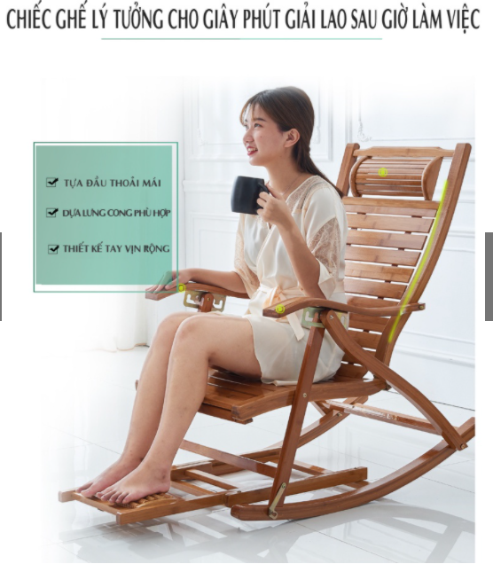Ghế bập bênh thư giãn bằng tre cao cấp