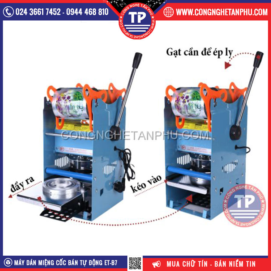 Máy dán miệng cốc bán tự động ET-B7