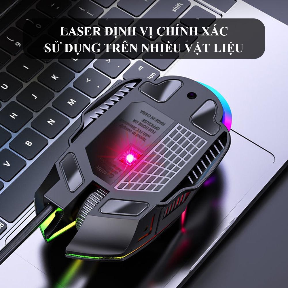 Chuột máy tính gaming có dây S800 3200DPI chế độ LED 7 màu 6 nút bấm thiết kế cải tiến cho cảm giác cầm nắm tuyệt vời