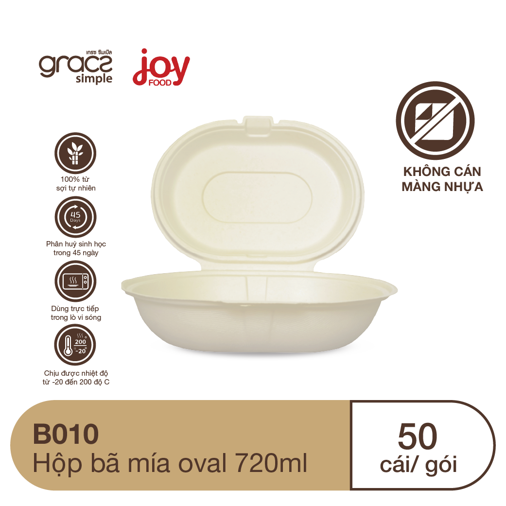 50 hộp cơm bã mía Oval Thái Lan 750ml