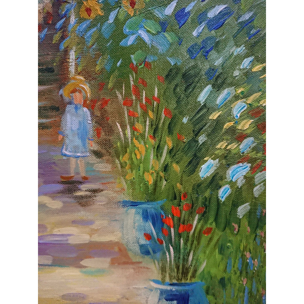 Tranh Sơn Dầu Vẽ Tay 40x50cm - Khu Vườn Trẻ Thơ