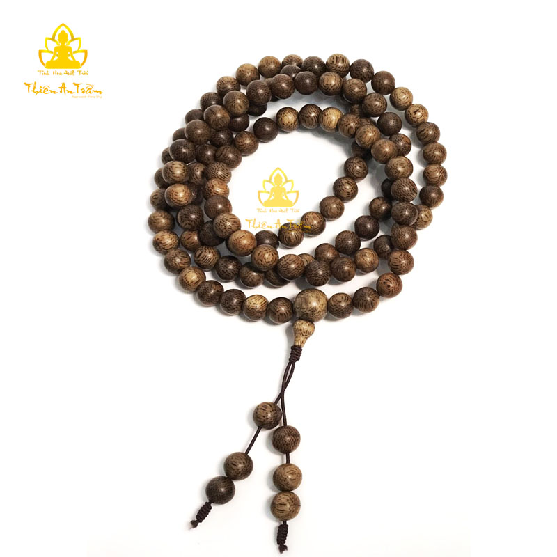 Chuỗi trầm hương 108 hạt - chuỗi trầm hương tốc tự nhiên cao cấp tài lộc hanh thông - Size 8mm