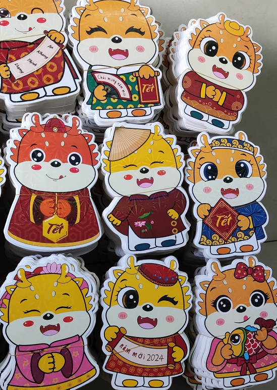 Set 10 bao lì xì hoạt hình chibi tiểu long nhân 3D phản quang mẫu 2024 – BAO Lì xì 2024 cute GD409-LiXiHH-10