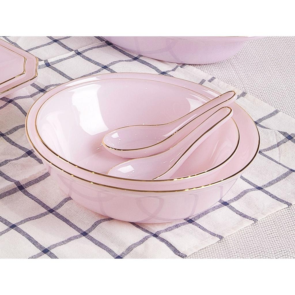 Bộ bát đĩa 18 sản phẩm thủy tinh ngọc Luxury USA Homeset màu hồng ngọc Ruby