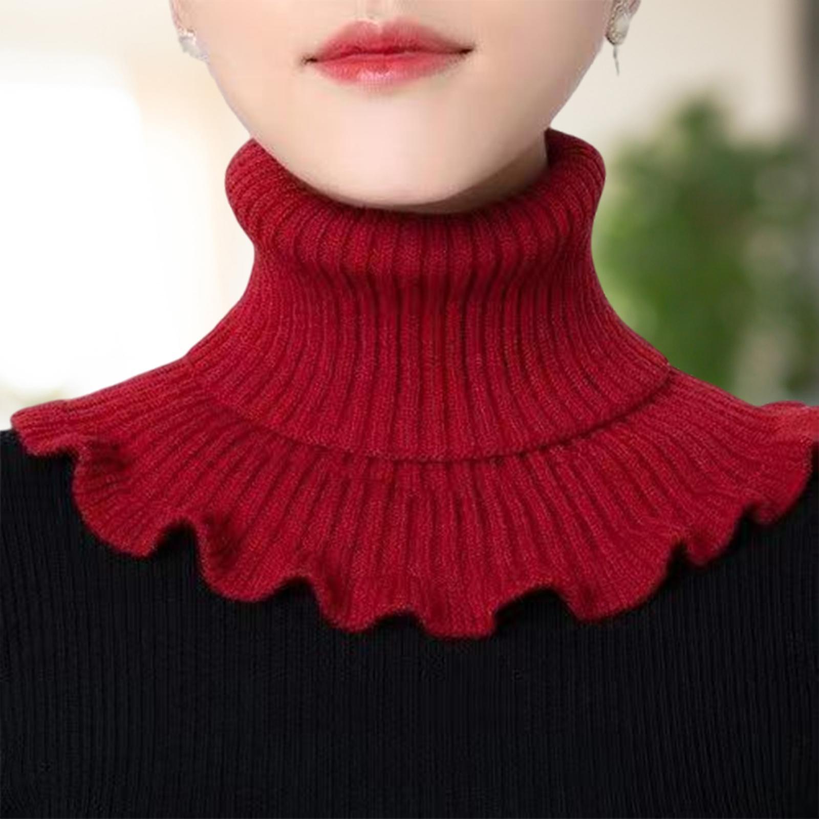 Women Turtleneck Knit Neck Warmer Scarf Quality Fabric Windproof