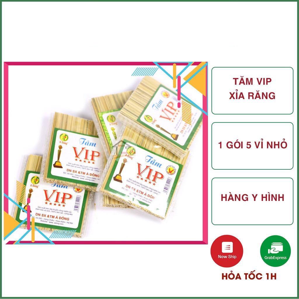 Tăm xỉa răng tre Vip Á Đông, vỉ 6 gói to gồm 30 gói nhỏ