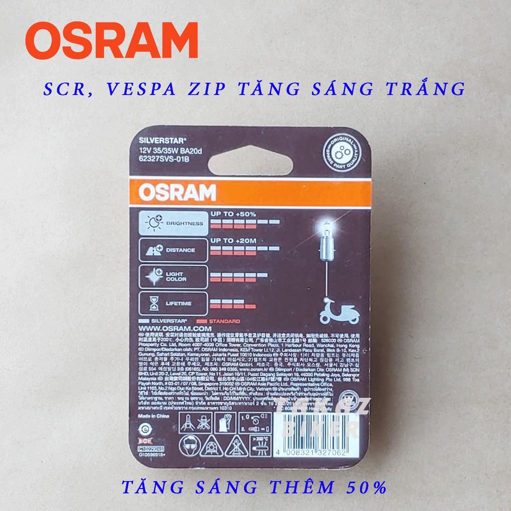 Bóng đèn HALOGEN OSRAM SCR - Vespa Zip - Tăng sáng +50% màu  nhập khẩu