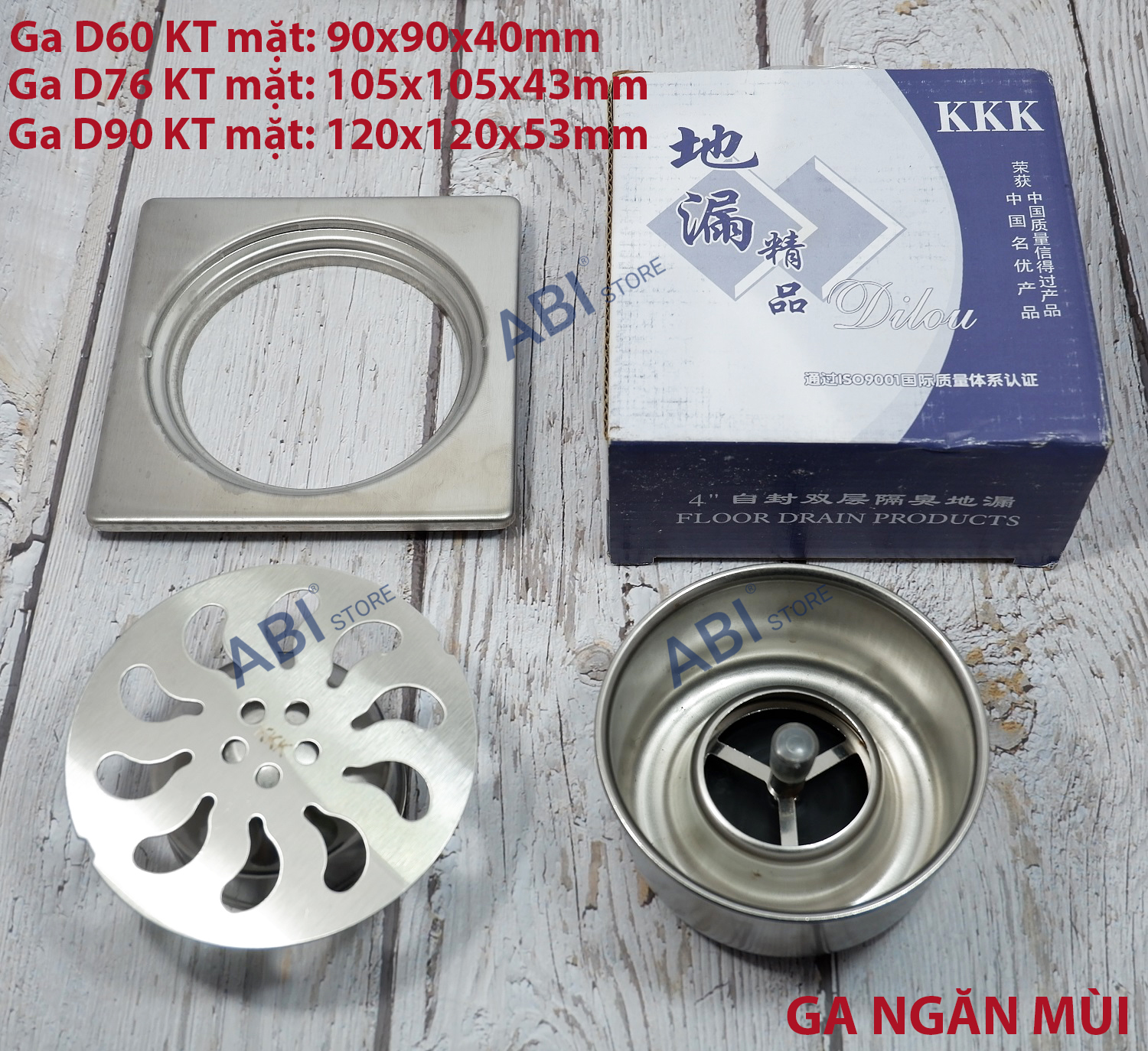 GA THOÁT SÀN INOX KKK CHỐNG MÙI D60,D76,D90 ĐẸP GIÁ RẺ HÀ NỘI