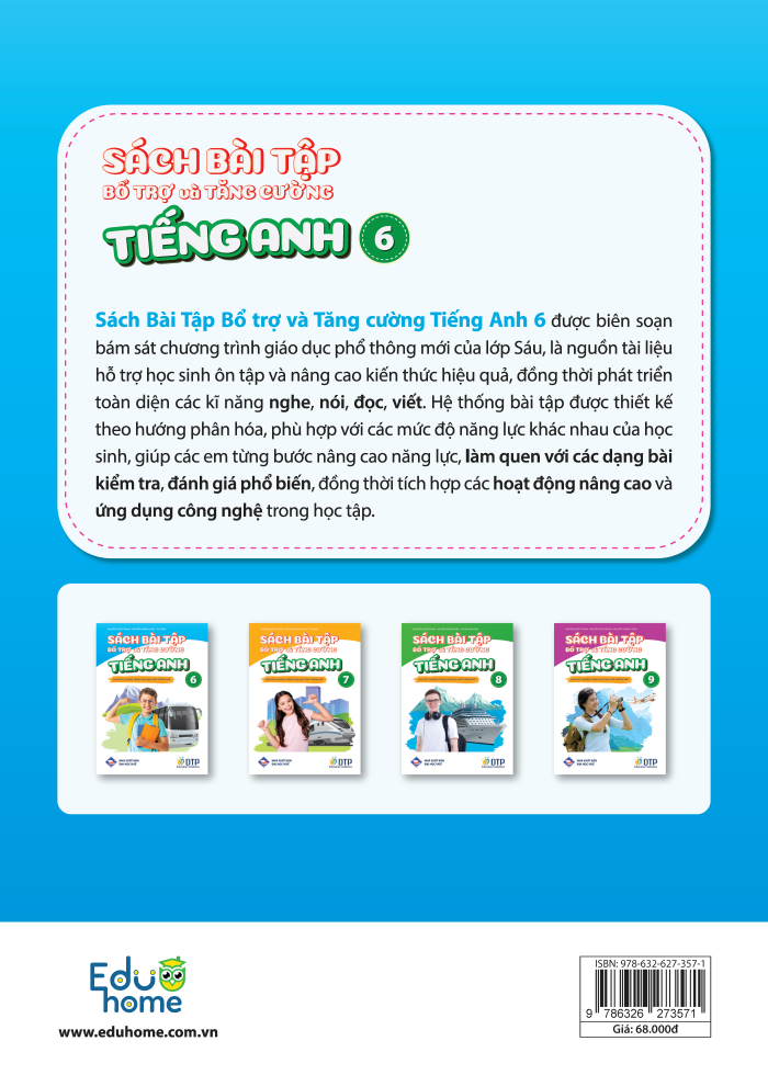 Sách- Dtpbooks - Sách Bài Tập bổ Trợ và Tăng Cường - Tiếng Anh 6