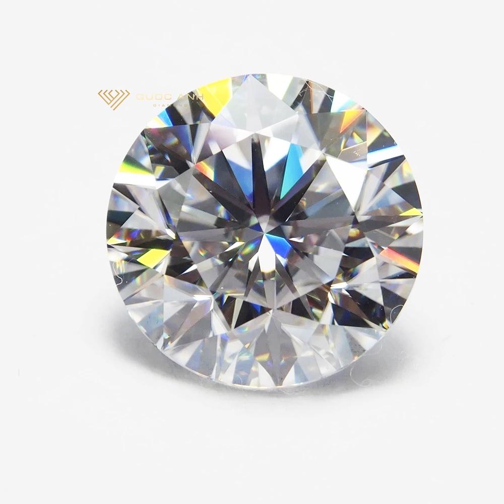 Kim cương nhân tạo Mỹ Moissanite , giác cắt tròn chuẩn Kim cương